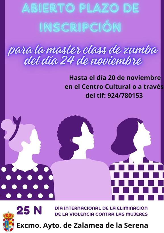 Zalamea organiza una master class de zumba para el Día Internacional contra la Violencia de Género