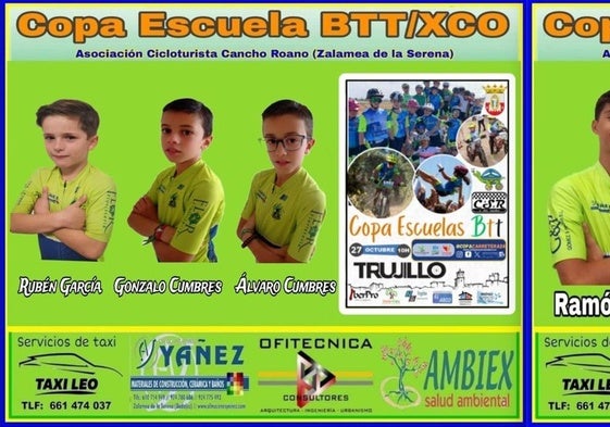 Varios ciclistas de la AC Cancho Roano participan en la última prueba de la Copa Escuelas