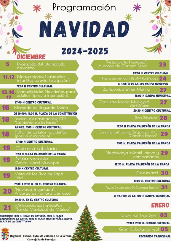 Imagen principal - El Ayuntamiento de Zalamea prepara más de 20 actos para disfrutar de la Navidad