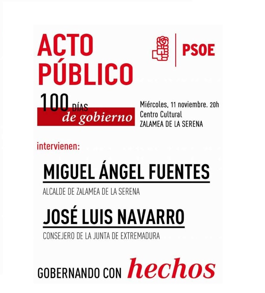 Cartel de presentación del acto público.  CEDIDA