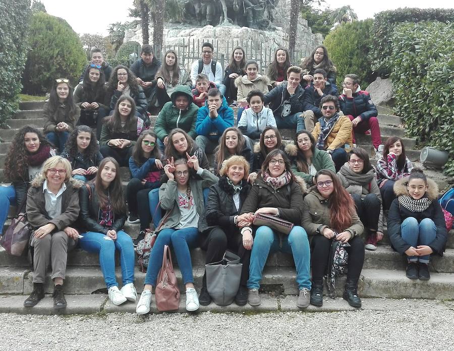 Alumnos y profesores en la pasada visita a Castelfidardo 