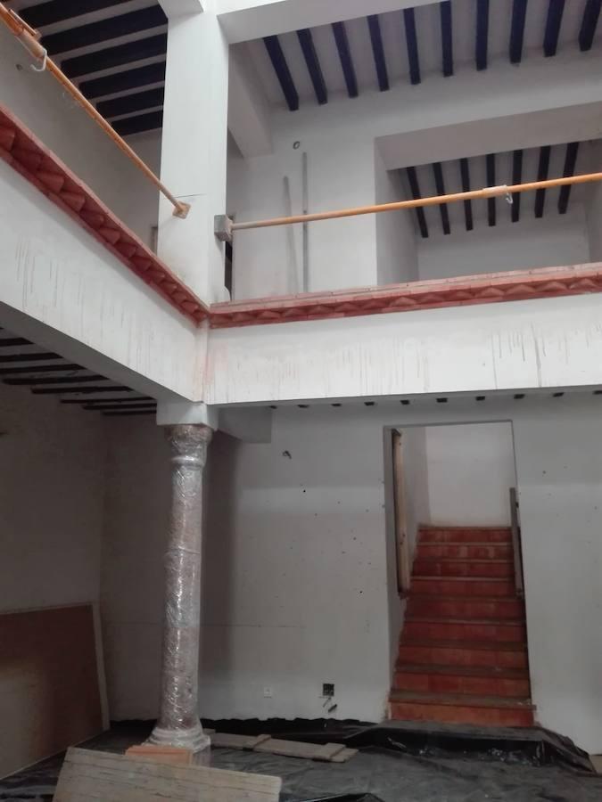 La casa de Los Moya encara la recta final de su rehabilitación para albergar la sede de la nueva biblioteca Francisco Villaespesa y el Museo Pedro Murillo Velarde