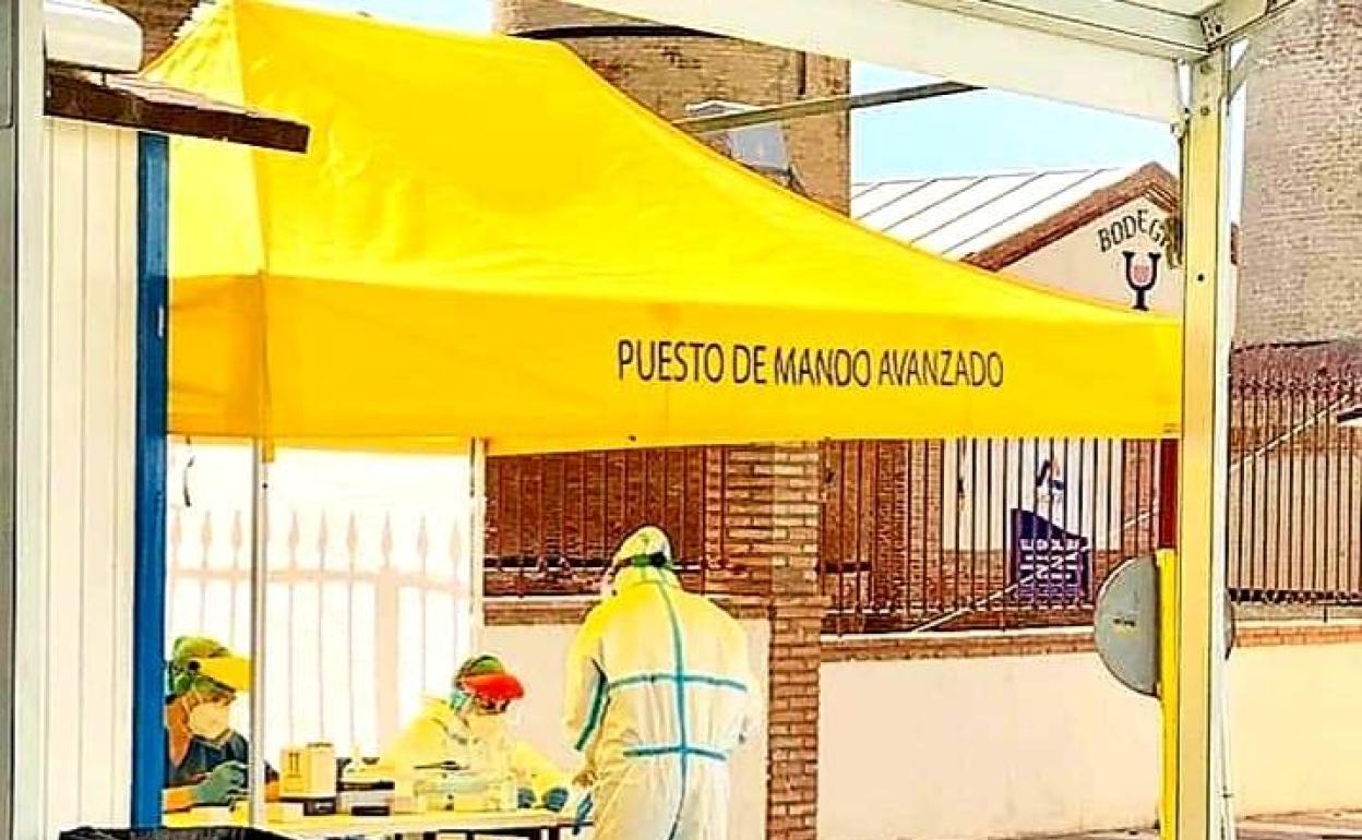 Punto 'autocovid' en la Azucarera de Adra. 