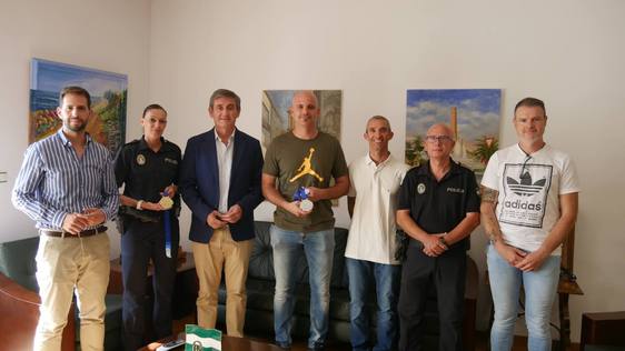 La agente Carmen González, en el podio del 'European Police and Fire Games 2023'