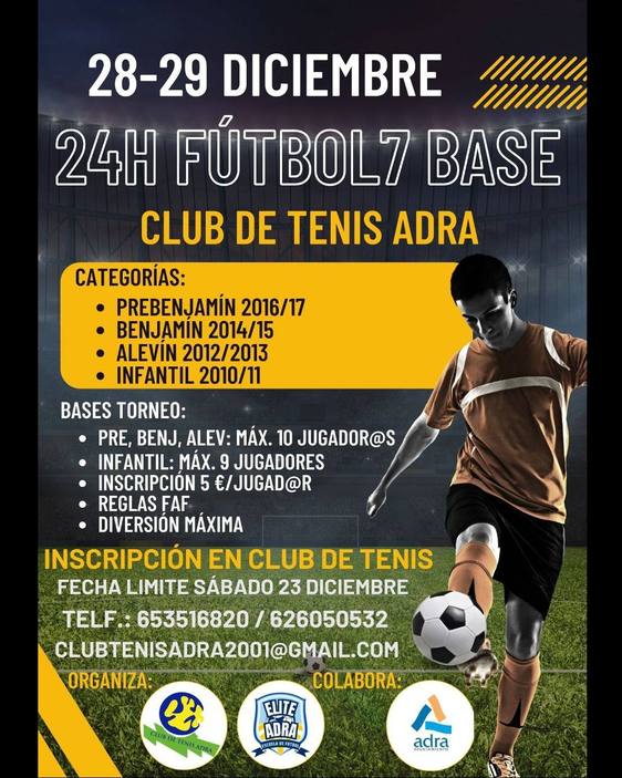 El Club de Tenis prepara el torneo '24H Fútbol7 Base'
