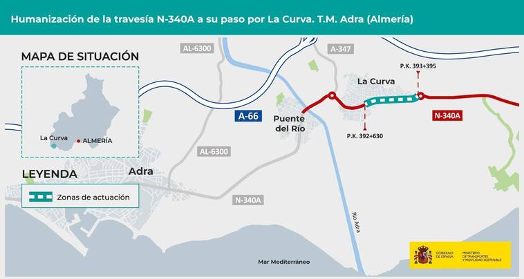 Más de 10 millones costará «humanizar» la N-340 a su paso por La Curva y Balanegra