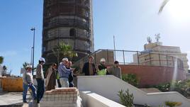 La Torre de los Perdigones avanza en su rehabilitación bajo redes y andamios