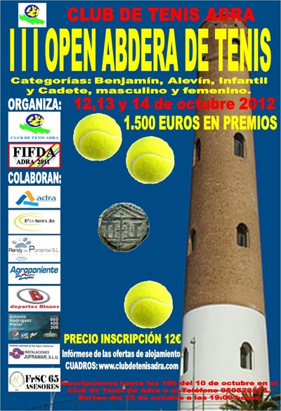 El Club de Tenis de Adra organiza este fin de semana el ‘III Open Abdera de Tenis’