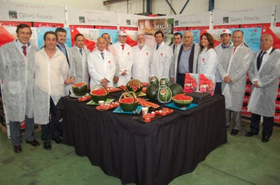 El ministro de agricultura visita al grupo AGF, propietario de sandía marca Fashion