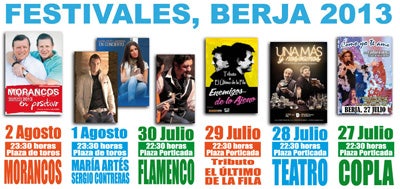 Ya están a la venta las entradas para los espectáculos de los festivales y feria de Berja