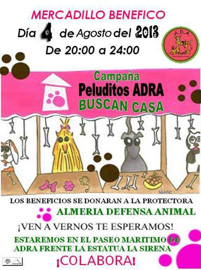 Mercadillo benéfico de ADA defensa animal