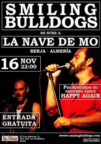 La Nave de Mo acoge este sábado en Berja el concierto de ‘Smiling bulldogs’