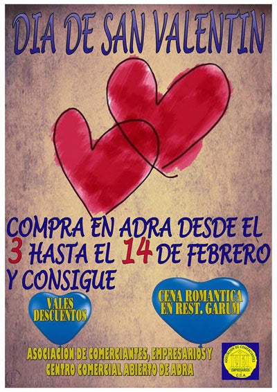 Regalos y descuentos en la Campaña de San valentín de los comerciantes de Adra