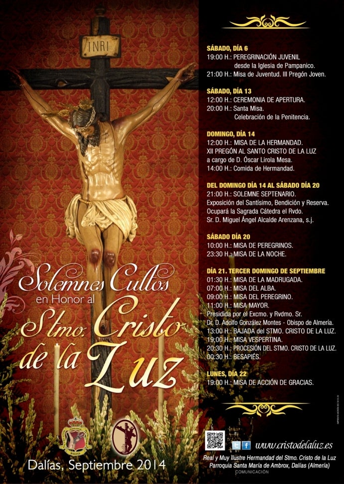 Dalías comienza el sábado su programa religioso para celebrar el Cristo de la Luz