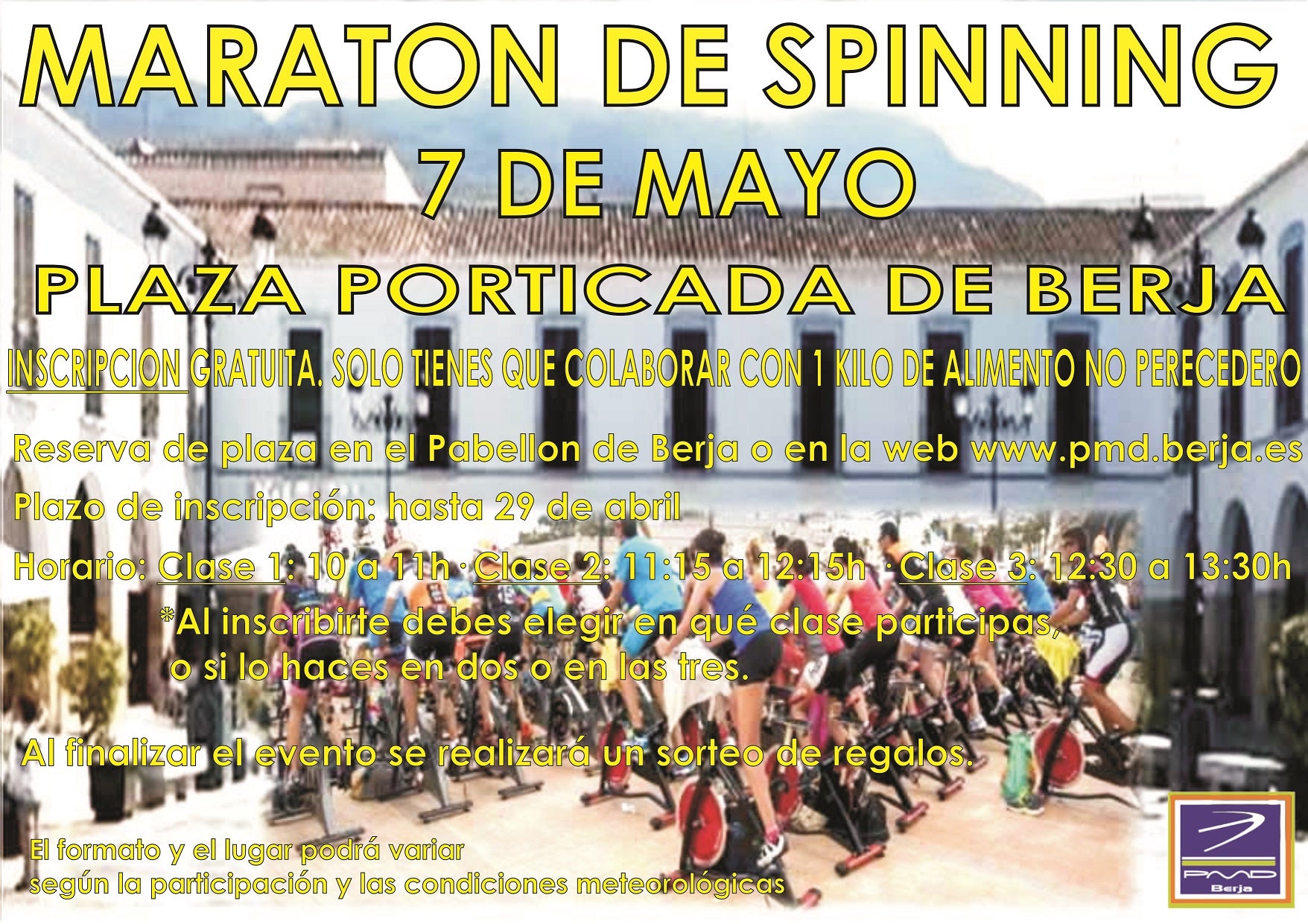 Berja invita a pedalear en la Plaza Porticada para recoger alimentos