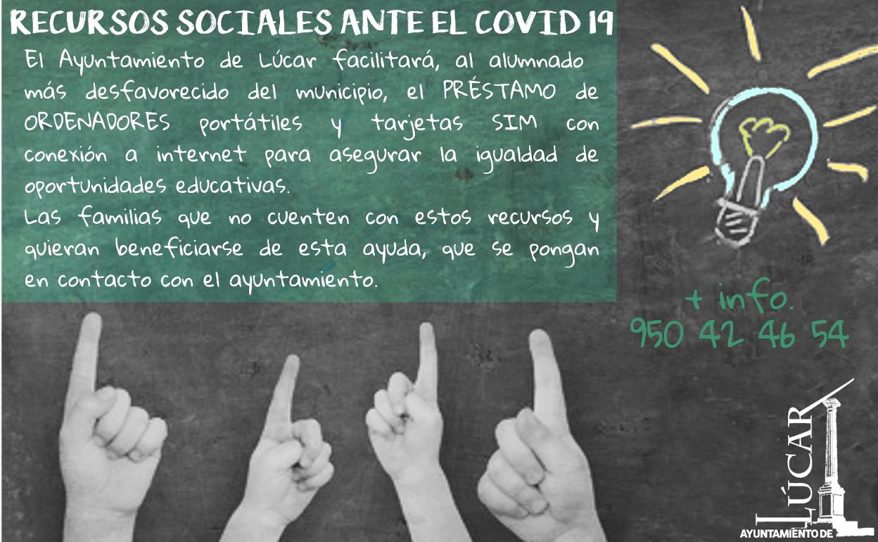 Crisis sanitaria del coronavirus en Almería | Educación: Lúcar presta portátiles a niños sin recursos para que sigan las clases