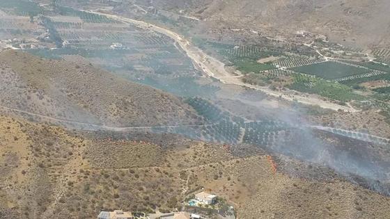 Extinguido el incendio en el paraje Los Terreros de Cantoria