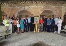 Los protagonistas de la velada en el Saliente, con el cartel de este año.