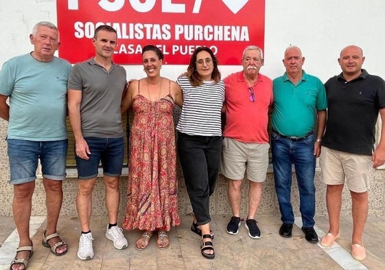 Guillermina Lara y la nueva ejecutiva local de Purchena.