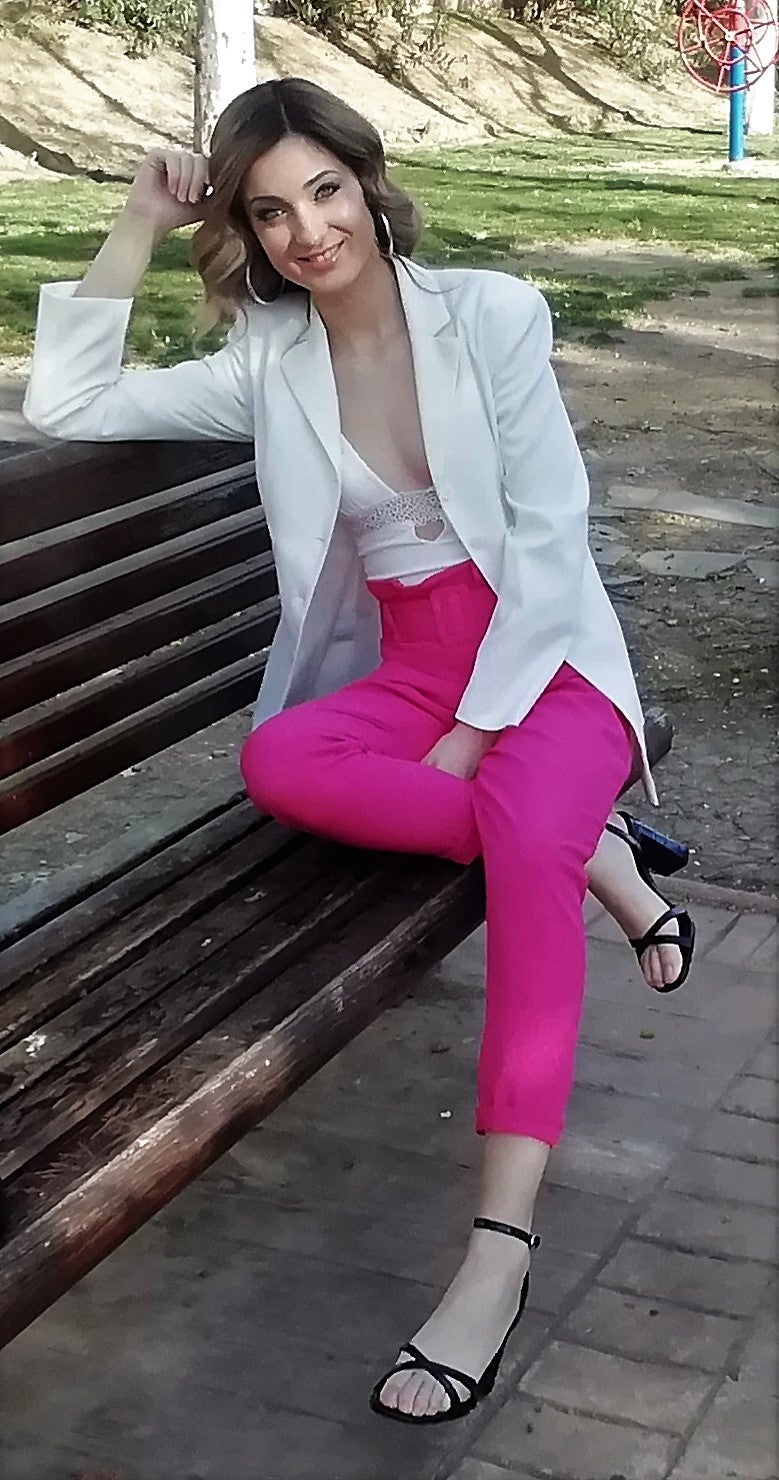 Inés García, en el parque de Las Vistillas. 
