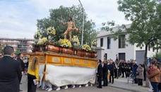 Cristo Resucitado, a su salida de la parroquia de San Eufrasio. 