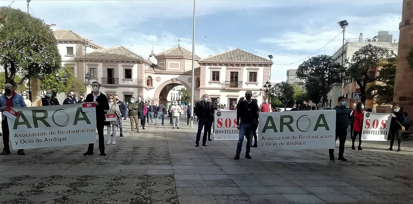 Asistentes a la concentración de esta mañana. 
