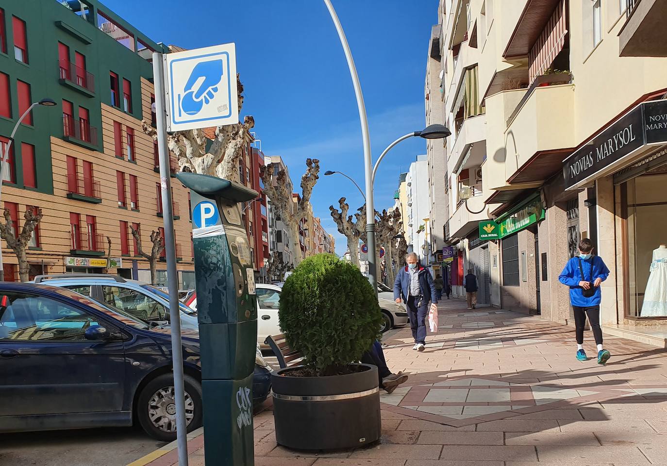 Zona de aparcamiento en la Corredera Capuchinos 