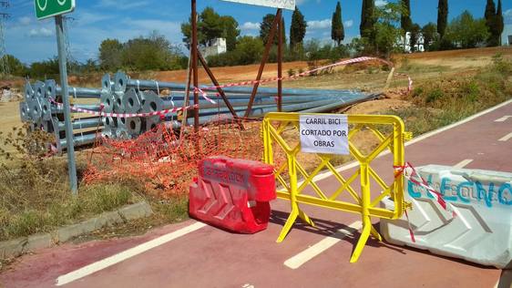 Trabajos en la vía.