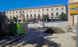 Obras en la Plaza de España.
