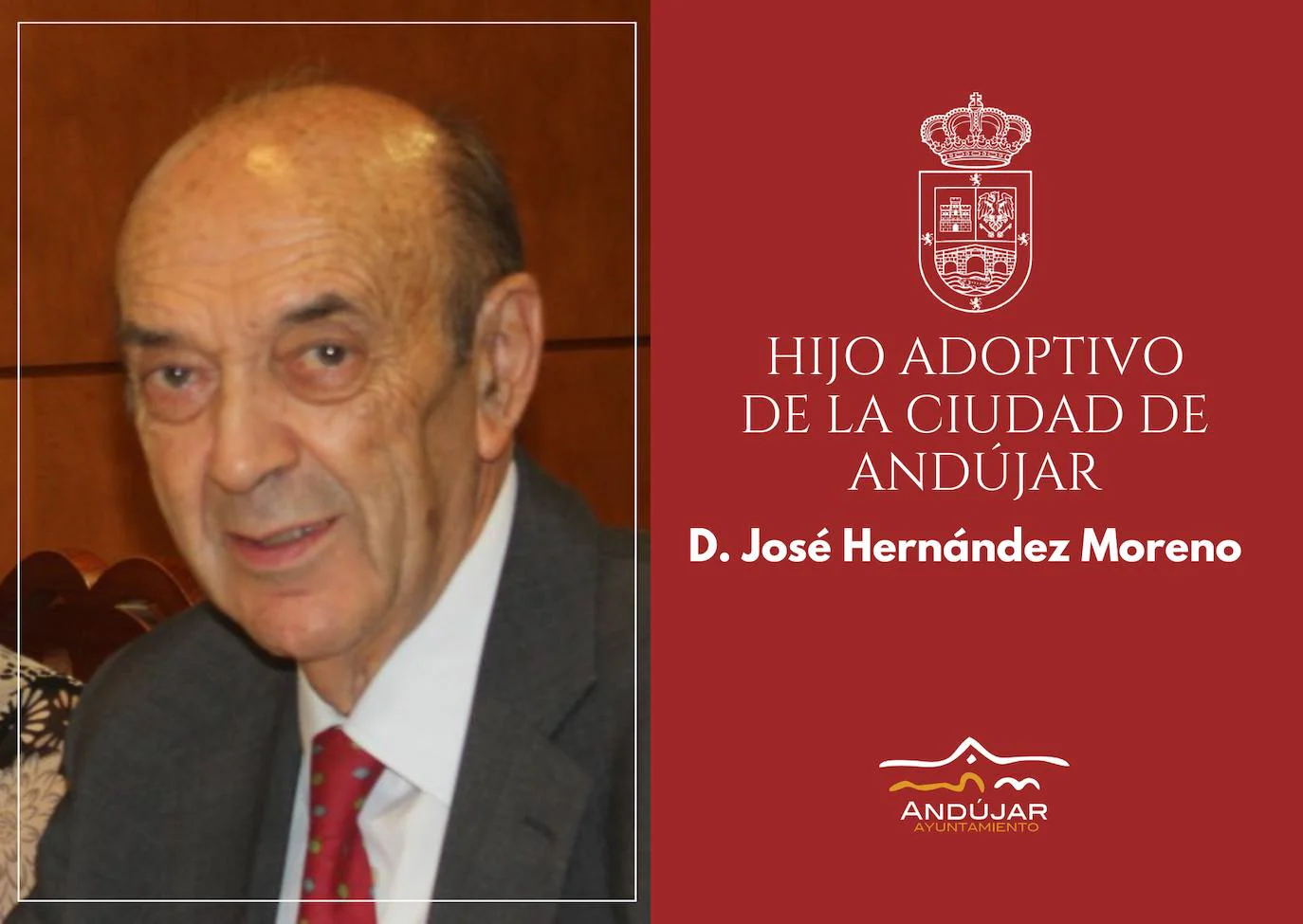 El Ayuntamiento de Andújar concederá el título de Hijo Adoptivo de Andújar al doctor José Hernández Moreno