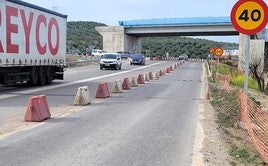 Tramo en la actualidad en obras.