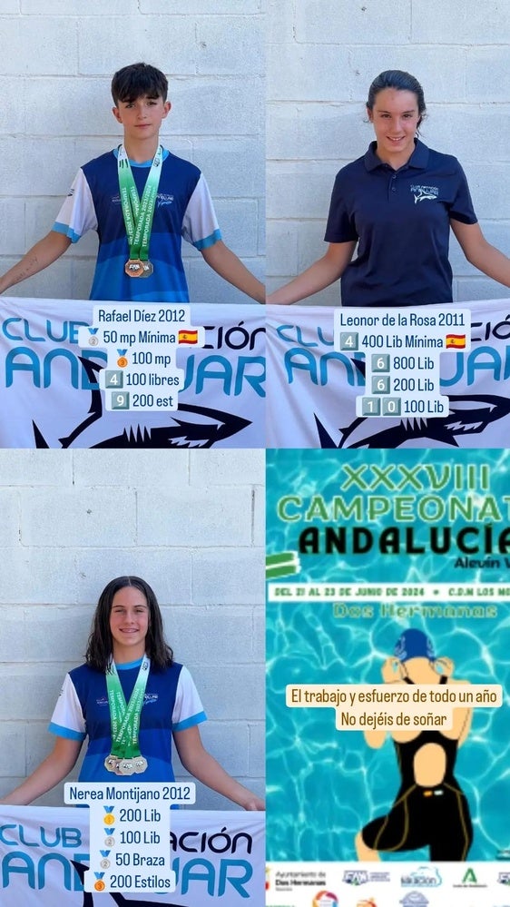 El Club Natación Andújar conquista seis medallas en los campeonatos andaluces de Alevín