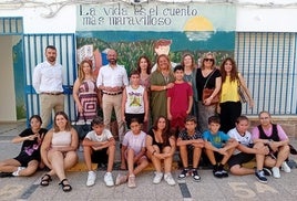 Ángela Hidalgo en su visita hoy a Andújar.