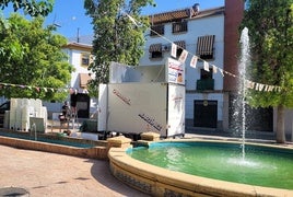 Preparativos previos en la zona del Parque Las Vistillas.