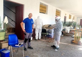 Desarrollo de los trabajos de regeneración en el centro educativo.