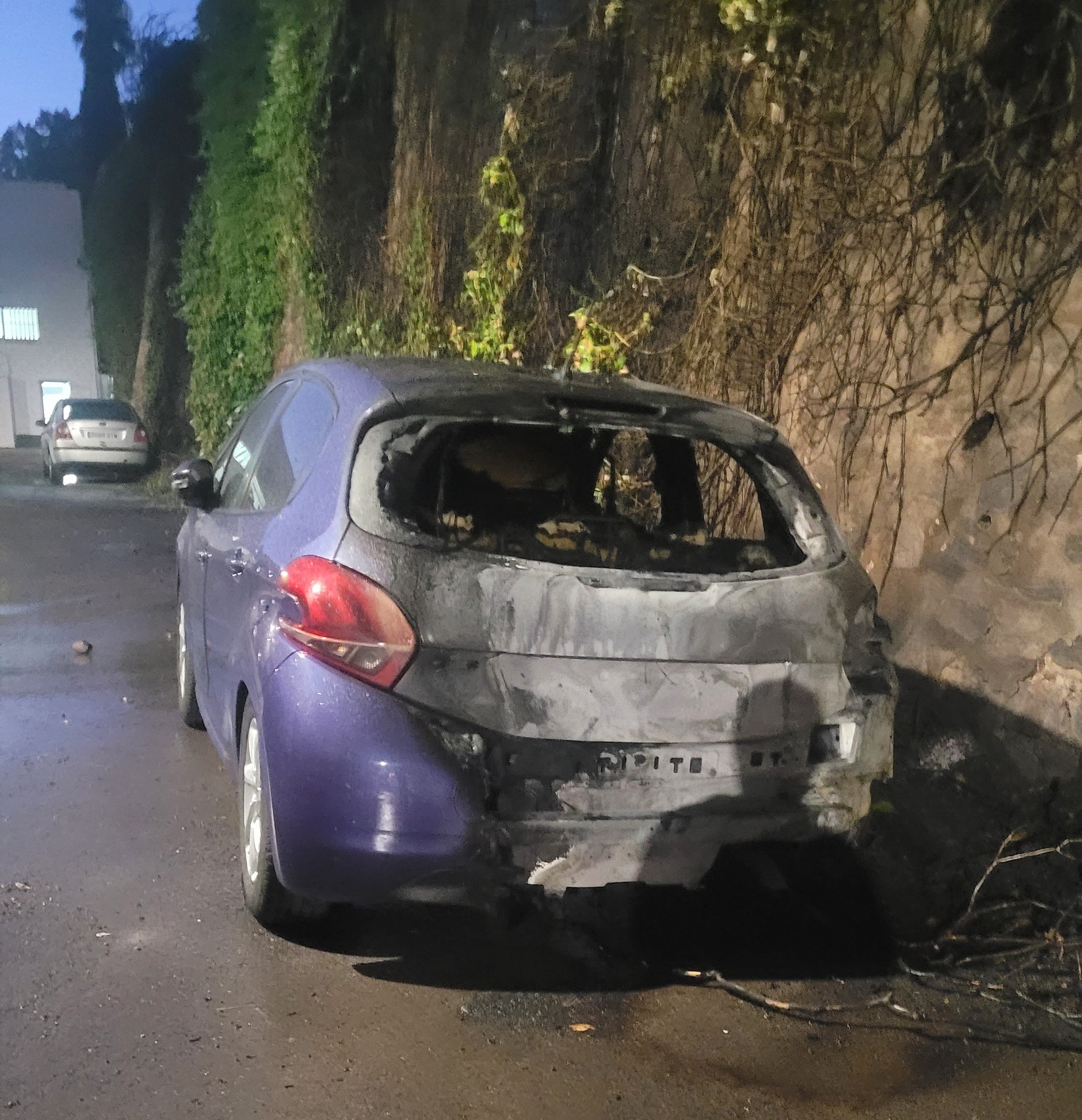 El incendio se declaró en unos matorrales llegando a calcinar un coche ubicado en la Puerta de Córdoba.