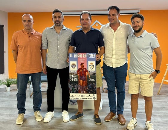 RAÚL LAGUNA, MANUEL HERRERO, MANUEL CARDEÑAS, ANTONIO TORRES Y SERGIO GALISTEO ESTA MAÑANA EN LA PRESENTACIÓN.