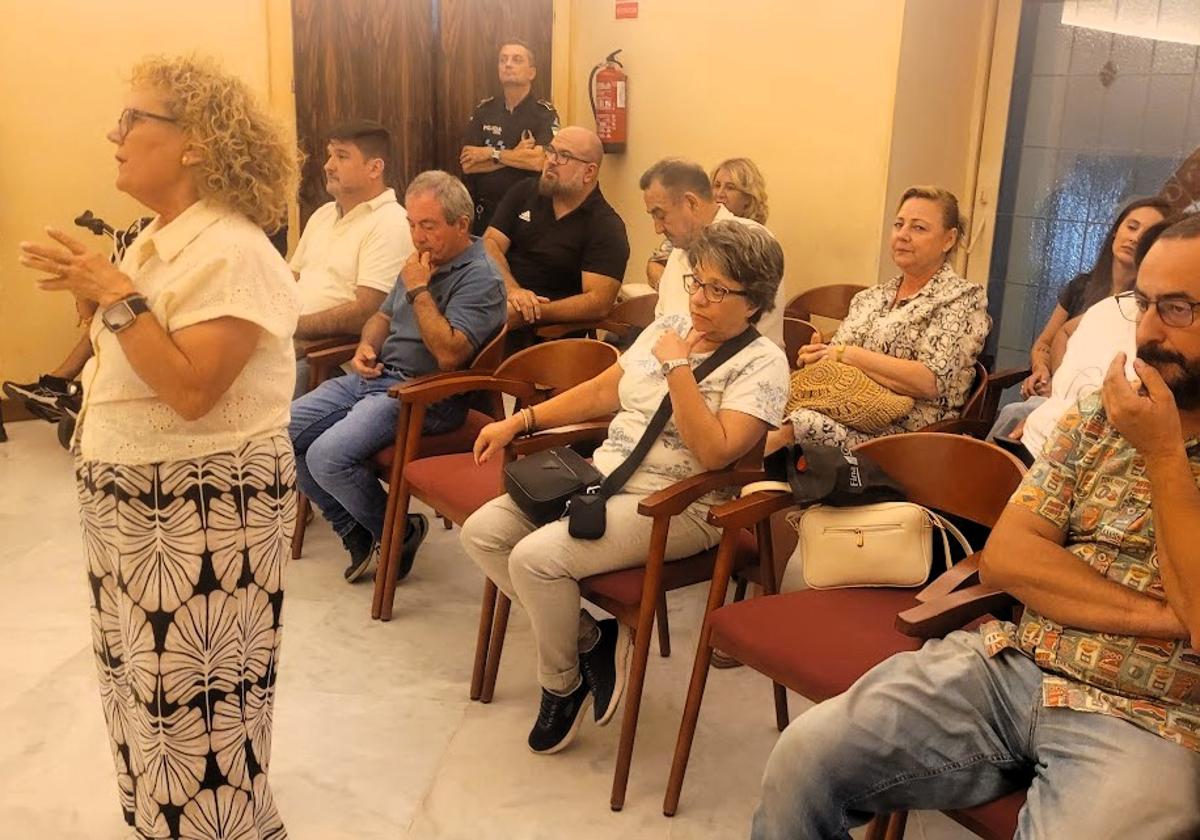 Integrantes de la plataforma en el pleno del pasado jueves.