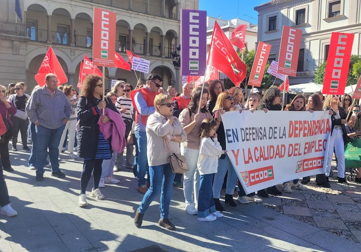 Protesta de las empleadas de la ayuda a domicilio el pasado día 8 de noviembre en la ciudad.