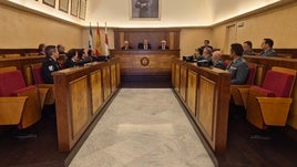Reunión de la Junta Local de Seguridad Ciudadana ayer en el Ayuntamiento.