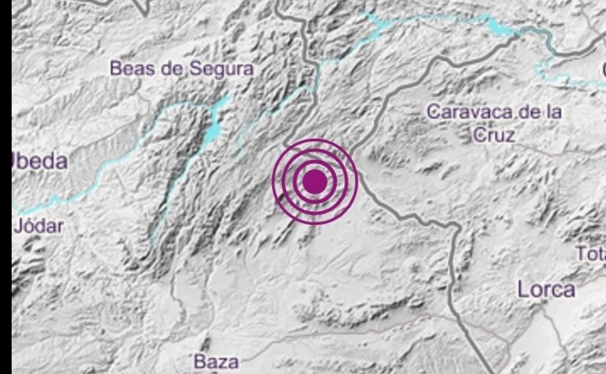 Epicentro del terremoto en Puebla de Don Fadrique