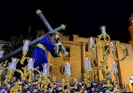 El Nazareno a su paso por la Plaza Mayor en su salida extraordinaria