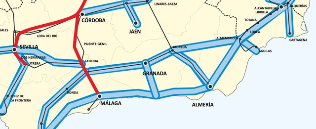El Ministerio de Fomento si diseña la línea férrea entre Almendricos- Baza y Moreda