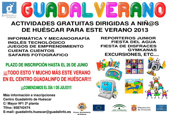 Con el calor el centro Guadalinfo de Huéscar programa actividades veraniegas