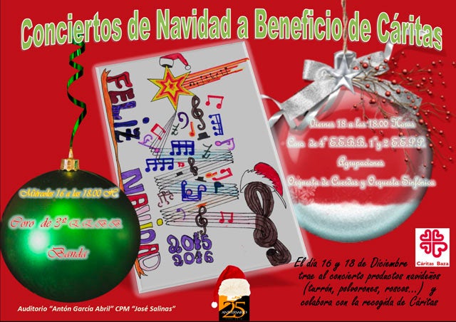 El Conservatorio “José Salinas” de Baza, ofrece hoy el segundo concierto de Navidad