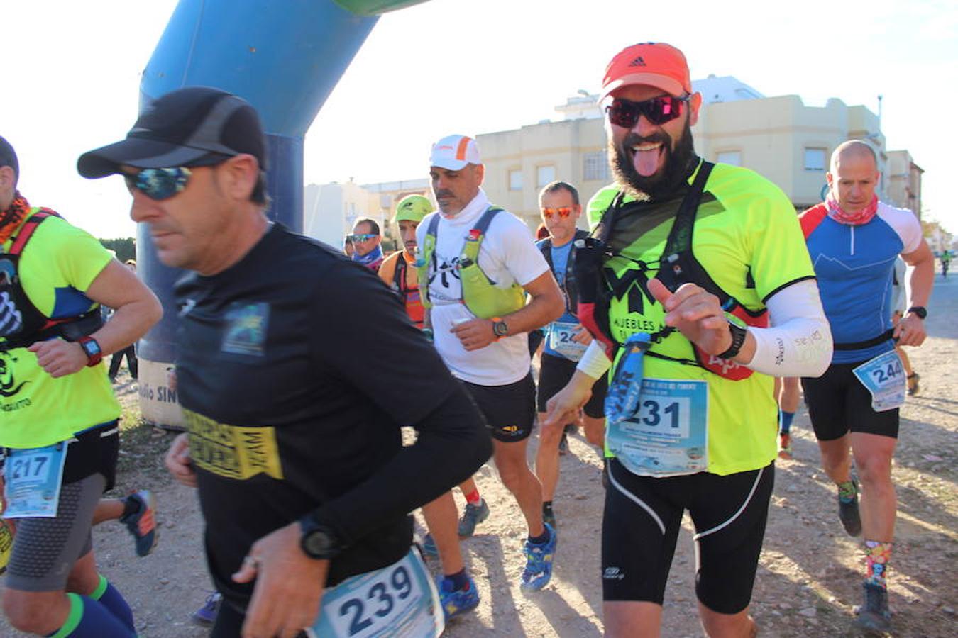 Cerca de 150 deportistas participaron en la jornada de ayer en la primera edición de la Ultra Trail del Mar al Cielo de Poniente, organizada por el Club Deportivo Muebles Mesa, con la colaboración del Instituto Municipal de Deportes (IMD) y la Comunidad Vida Sana. Una aventura y una experiencia única sobre unos paisajes que funden el Mar Mediterráneo y la Sierra de Gádor, donde la originalidad ayudó a que pese a tratarse de una primera edición ya hubiera participantes incluso de fuera de la provincia de Almería.