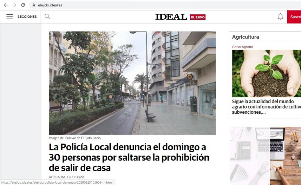 Portada de la edición de El Ejido
