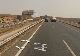Punto de la A-7 donde se prddujo el accidente mortal
