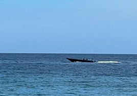 Narcolancha donde viajaba el arrestado, en El Ejido.