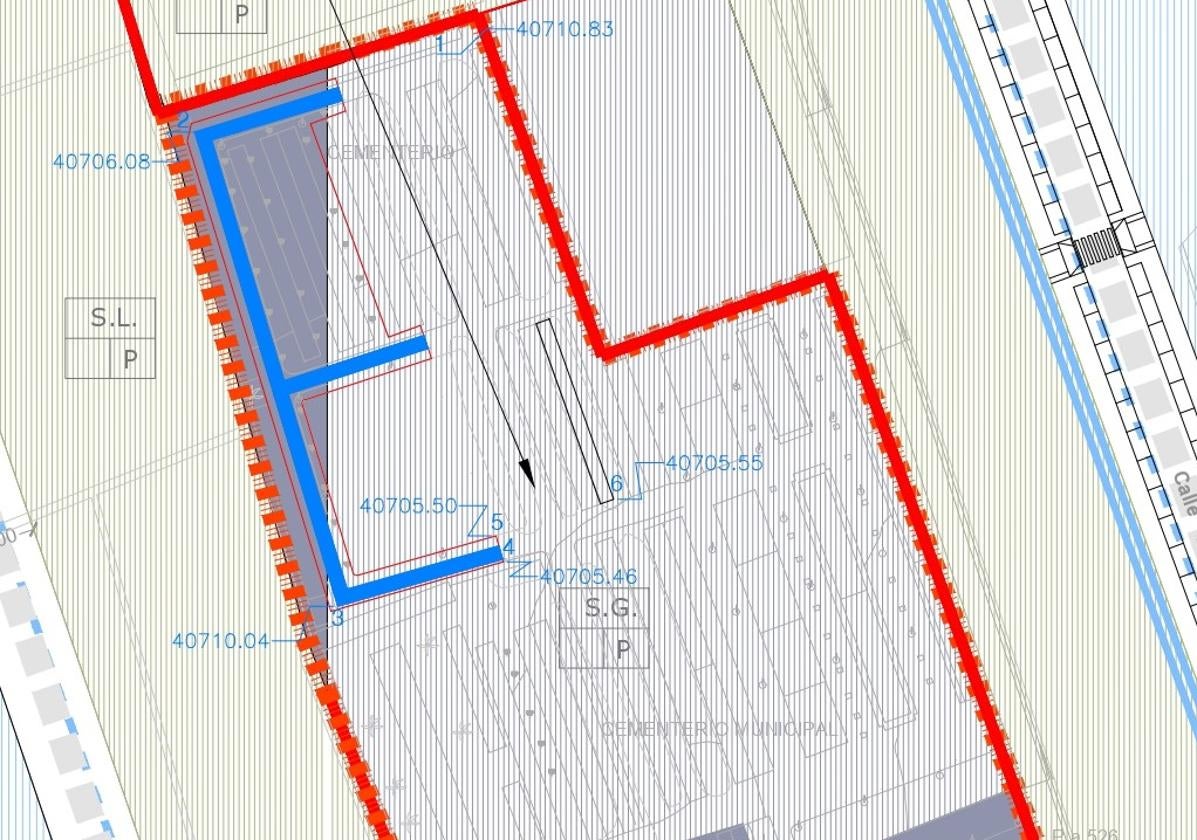 Plano de las actuaciones que se llevarán en el camposanto ejidense.